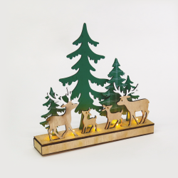 ^ "WOODEN GREEN XMAS DECOR", 5 LED ΛΑΜΠ. ΜΠΑΤ. (2XAAA) ΣΤΑΘ. IP20 30X6X28.5CM  -X0751128